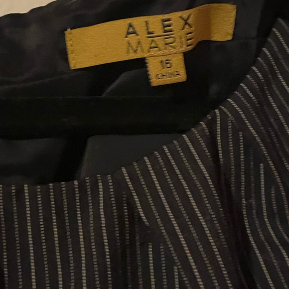 Alex Marie Pinstripe Sheath Dress Size 16 - Picture 2 of 4